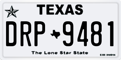 TX license plate DRP9481