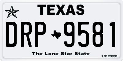 TX license plate DRP9581