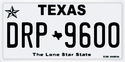 TX license plate DRP9600