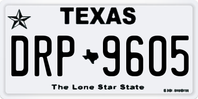 TX license plate DRP9605