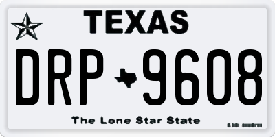 TX license plate DRP9608