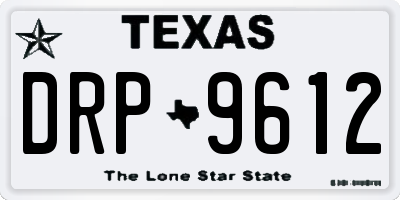 TX license plate DRP9612