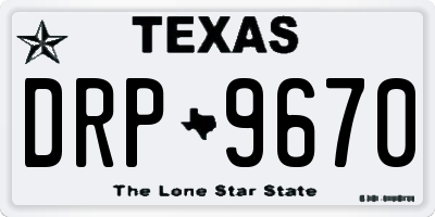 TX license plate DRP9670