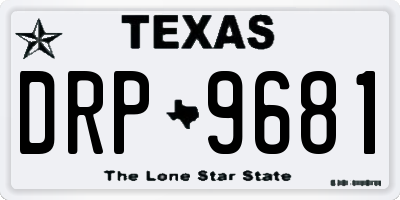 TX license plate DRP9681