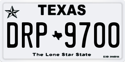 TX license plate DRP9700