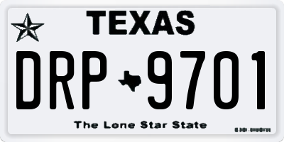 TX license plate DRP9701