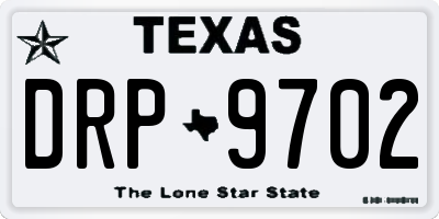 TX license plate DRP9702