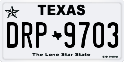 TX license plate DRP9703