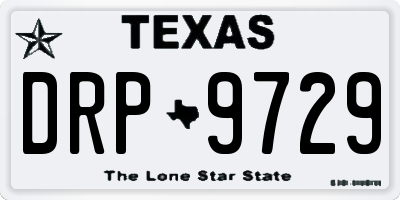 TX license plate DRP9729