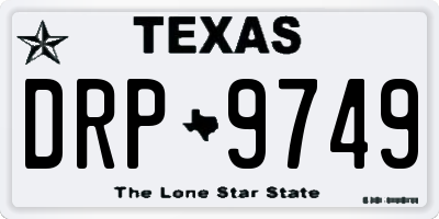 TX license plate DRP9749