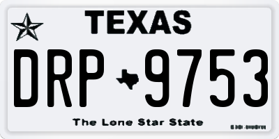 TX license plate DRP9753