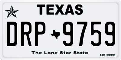 TX license plate DRP9759