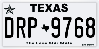 TX license plate DRP9768