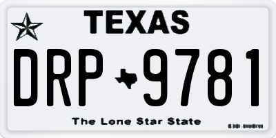 TX license plate DRP9781