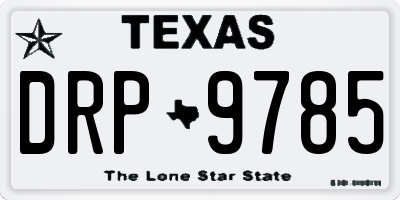 TX license plate DRP9785