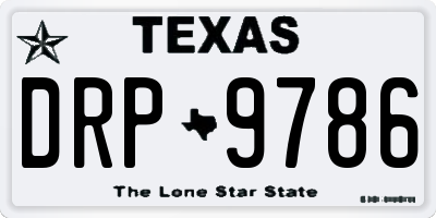 TX license plate DRP9786