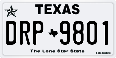TX license plate DRP9801