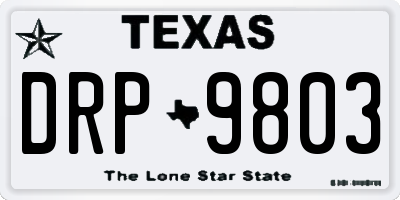 TX license plate DRP9803