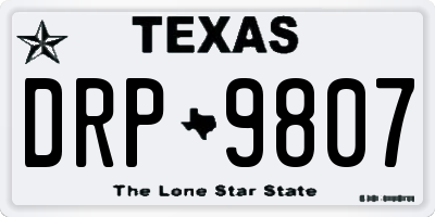 TX license plate DRP9807