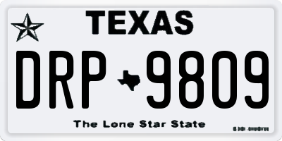 TX license plate DRP9809