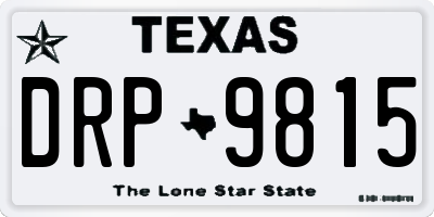 TX license plate DRP9815