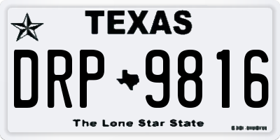 TX license plate DRP9816
