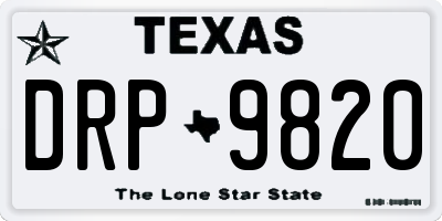 TX license plate DRP9820