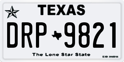TX license plate DRP9821