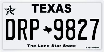 TX license plate DRP9827