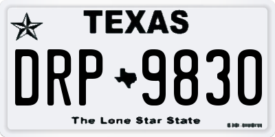 TX license plate DRP9830