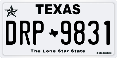 TX license plate DRP9831