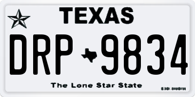 TX license plate DRP9834