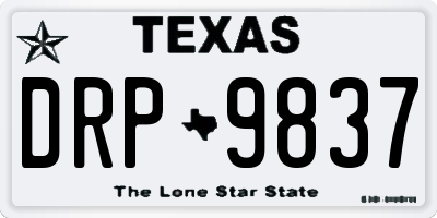 TX license plate DRP9837