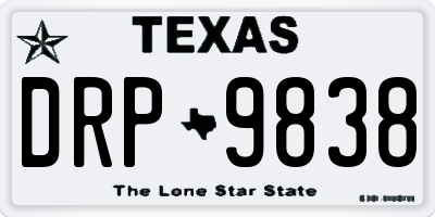 TX license plate DRP9838