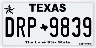 TX license plate DRP9839