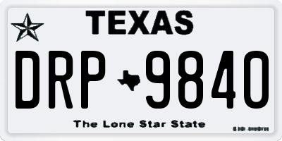 TX license plate DRP9840