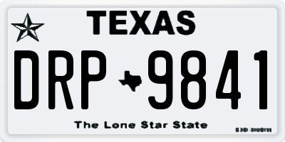 TX license plate DRP9841