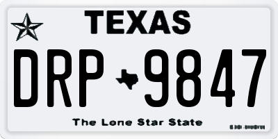 TX license plate DRP9847