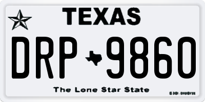 TX license plate DRP9860
