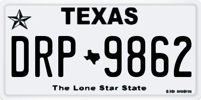 TX license plate DRP9862