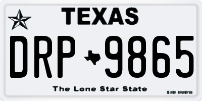 TX license plate DRP9865