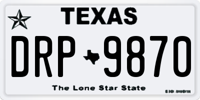 TX license plate DRP9870