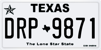 TX license plate DRP9871