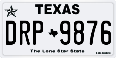 TX license plate DRP9876