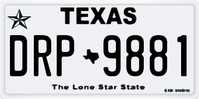 TX license plate DRP9881