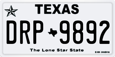 TX license plate DRP9892