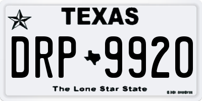 TX license plate DRP9920