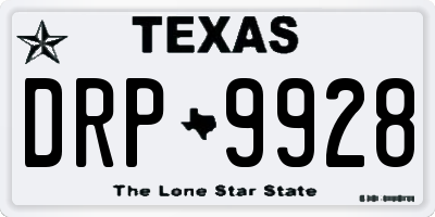 TX license plate DRP9928