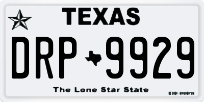 TX license plate DRP9929