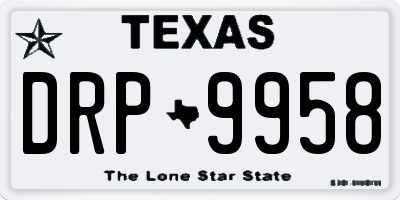 TX license plate DRP9958